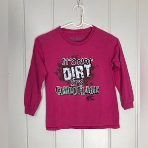 Bass Pro Shops Kids Pink Blouse Shirt
6 / 7 Small 
It’s not dirt it’s camouflage